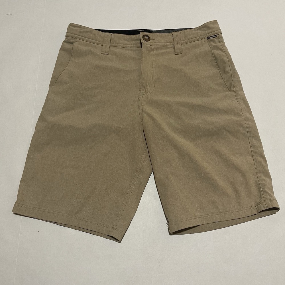 Volcom Men's 29 X 9 True To This Khaki Chino Shorts Cotton Blend Casual Beach